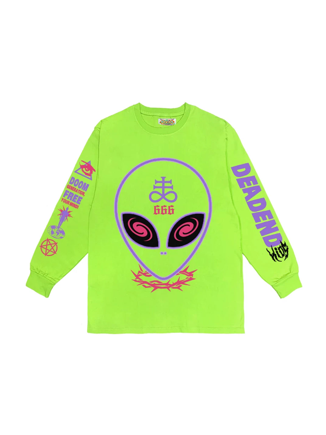 Neon Alien Graphic Oversized Sweatshirt