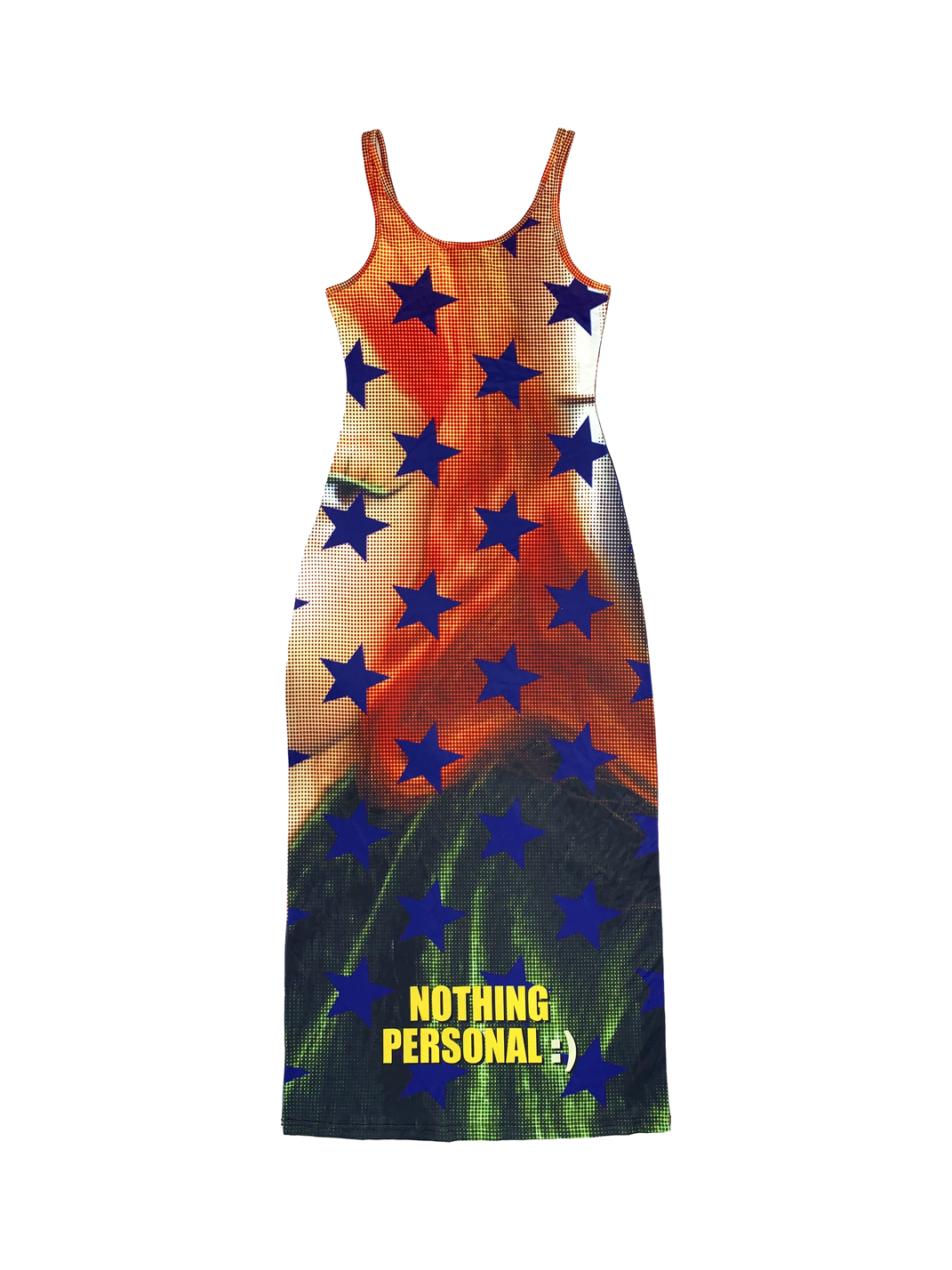 Halftone Star Graphic Bodycon Maxi Dress