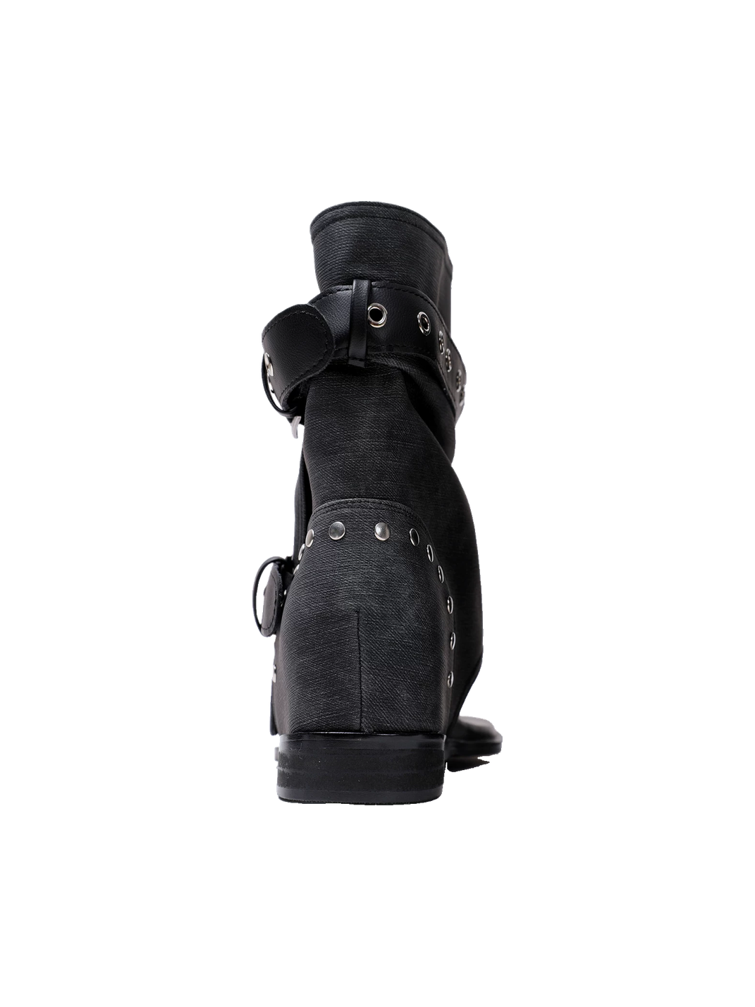Denim Thong Buckle Ankle Sandal Boots - View 7