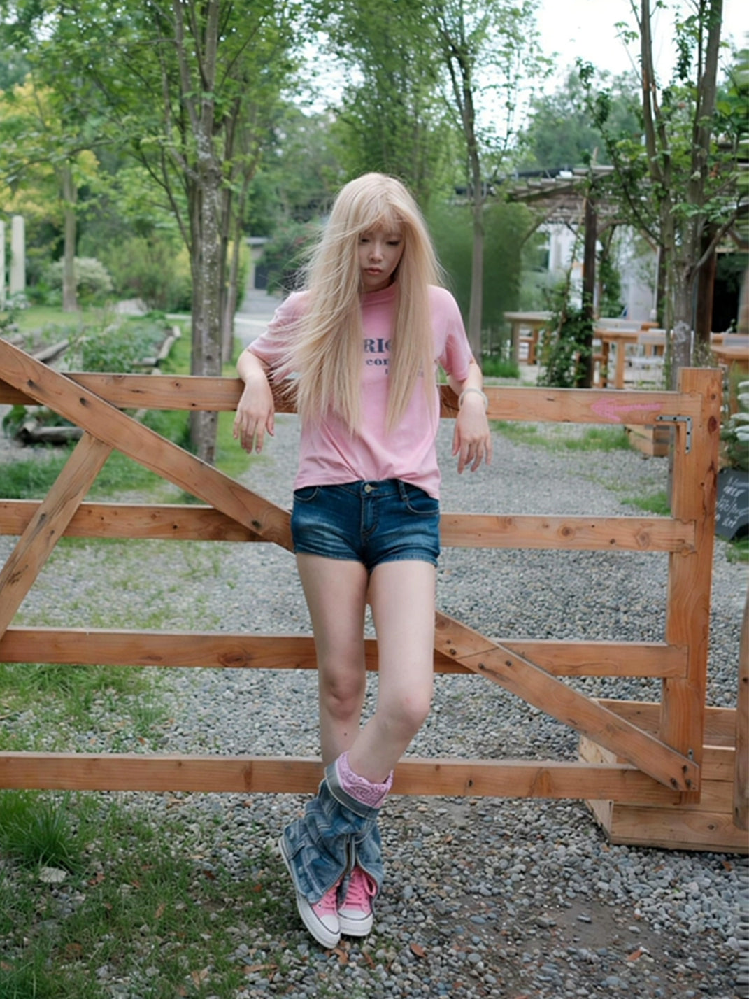 Detachable Denim-Shaft Colorblock Canvas Boots - view 4