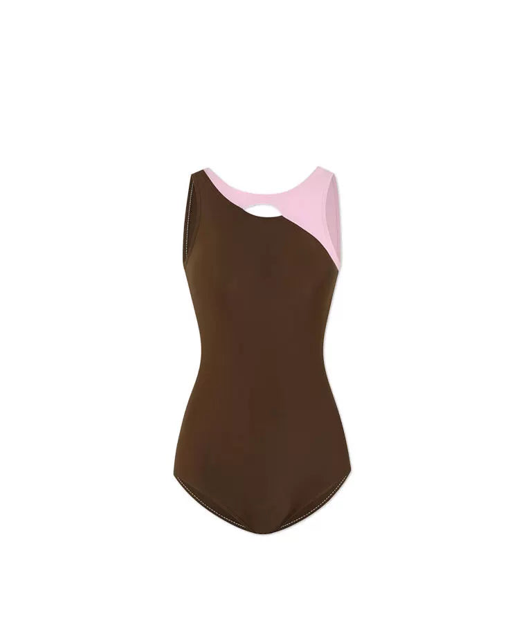 Asymmetric Color-Block One-Piece Swimsuit product view 1