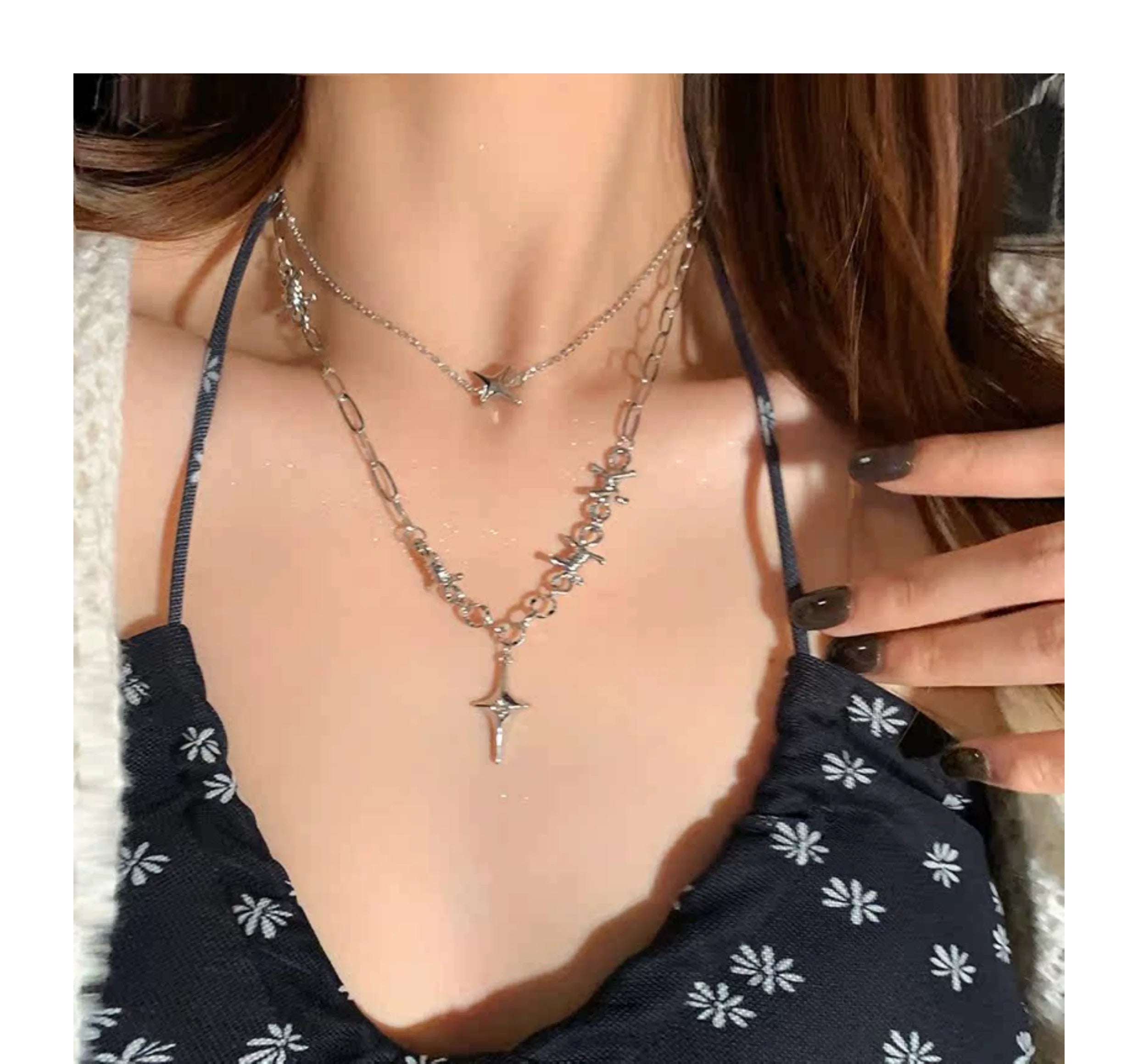 Layered Star Pendant Necklace product view 3