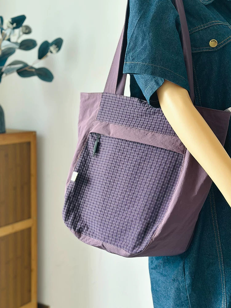 Water-Repellent Plaid Commuter Tote product view 3