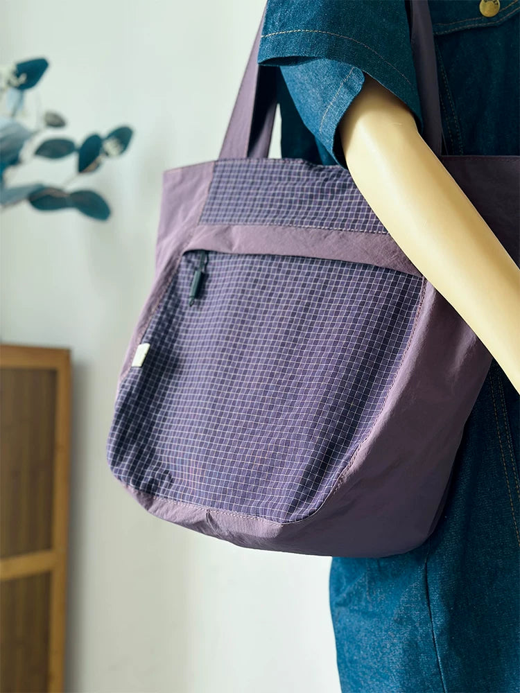 Water-Repellent Plaid Commuter Tote product view 5