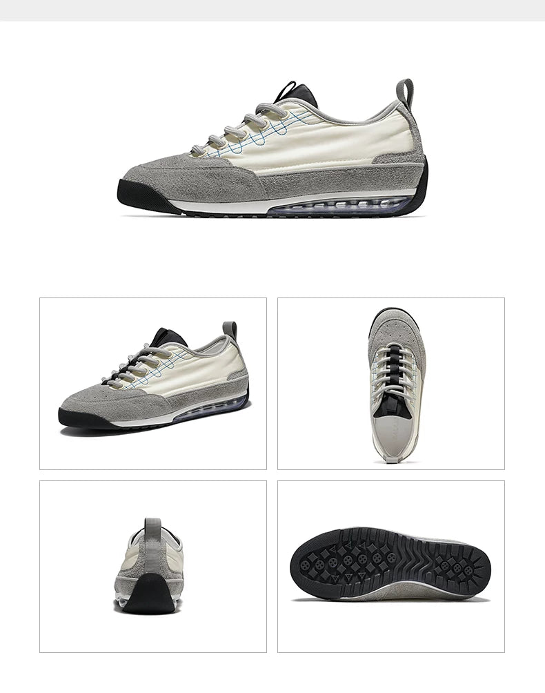 Suede-Panel Air-Cushion Low-Top Sneakers product view 4