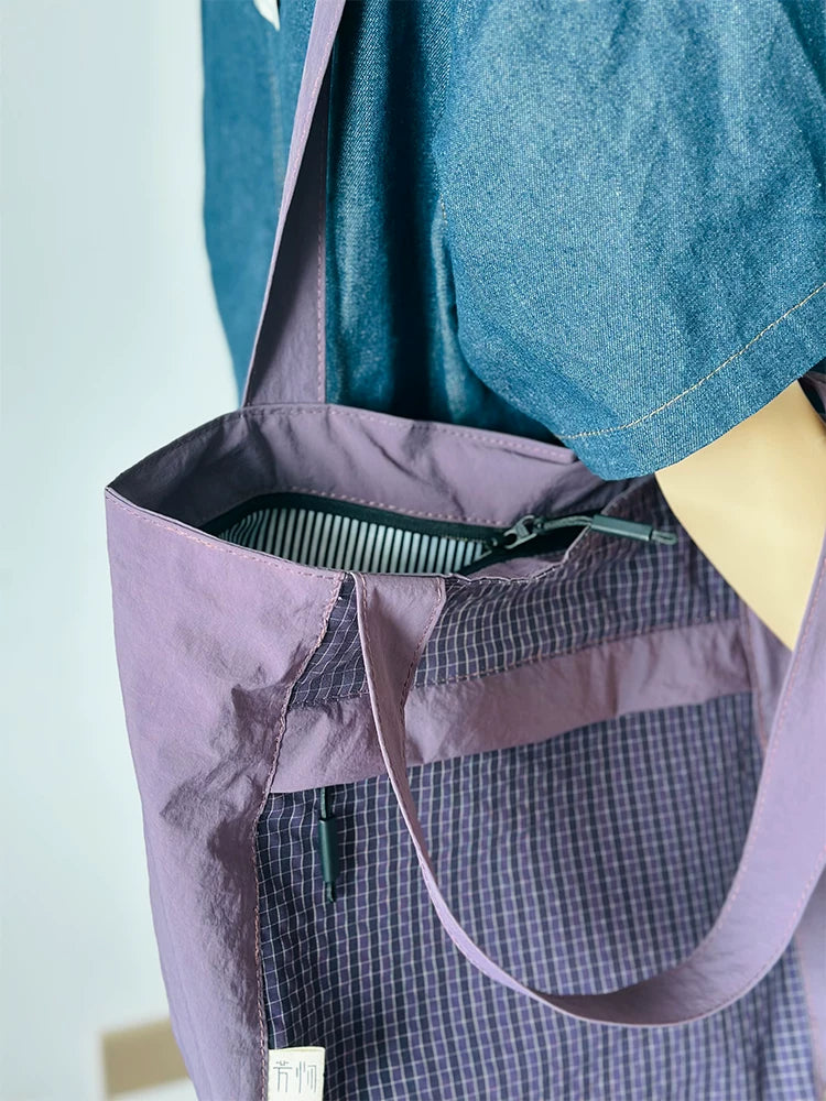 Water-Repellent Plaid Commuter Tote product view 6