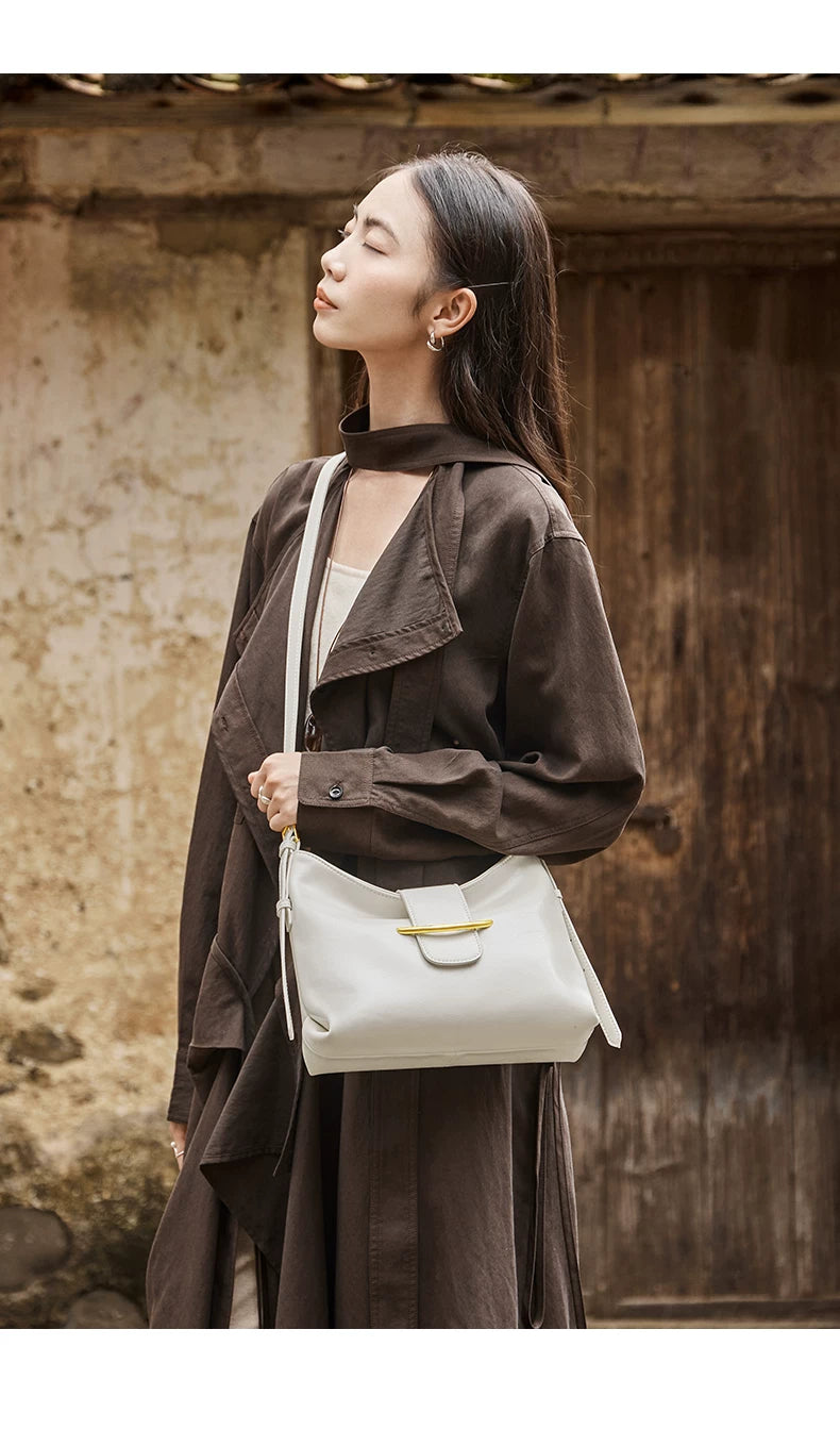 Draped Leather Shoulder Bag product view 4