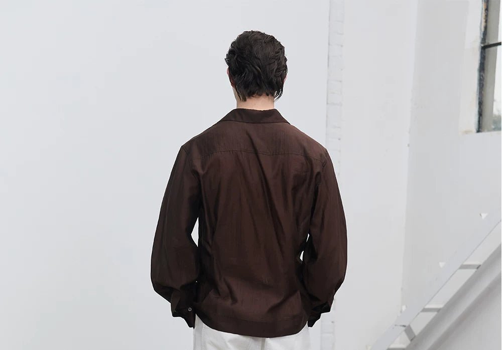 Fluid Sheen Tailored Long-Sleeve Shirt product view 5
