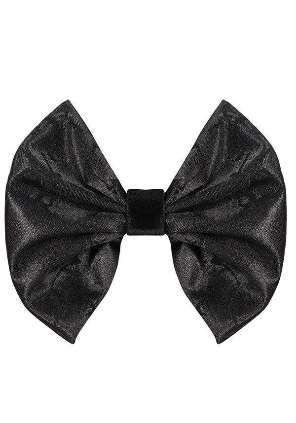 Devil Fashion Gothic Oversized Satin Hair Bow - Black (Unisex)