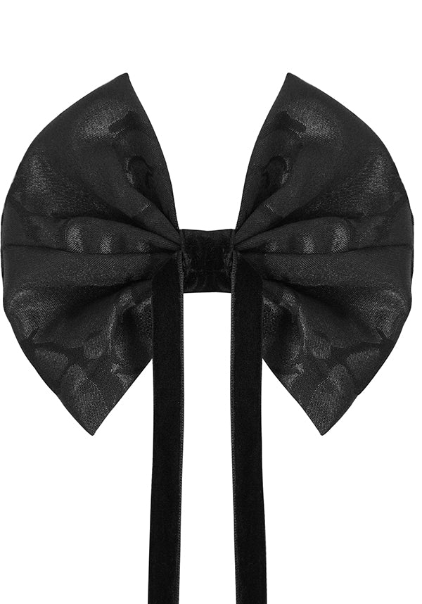 Devil Fashion Gothic Oversized Satin Hair Bow - Black (Unisex)