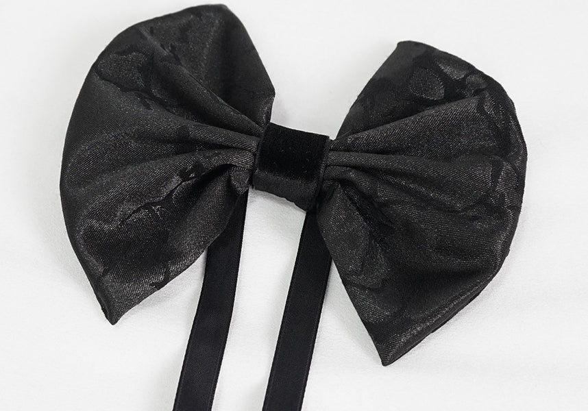 Devil Fashion Gothic Oversized Satin Hair Bow - Black (Unisex)