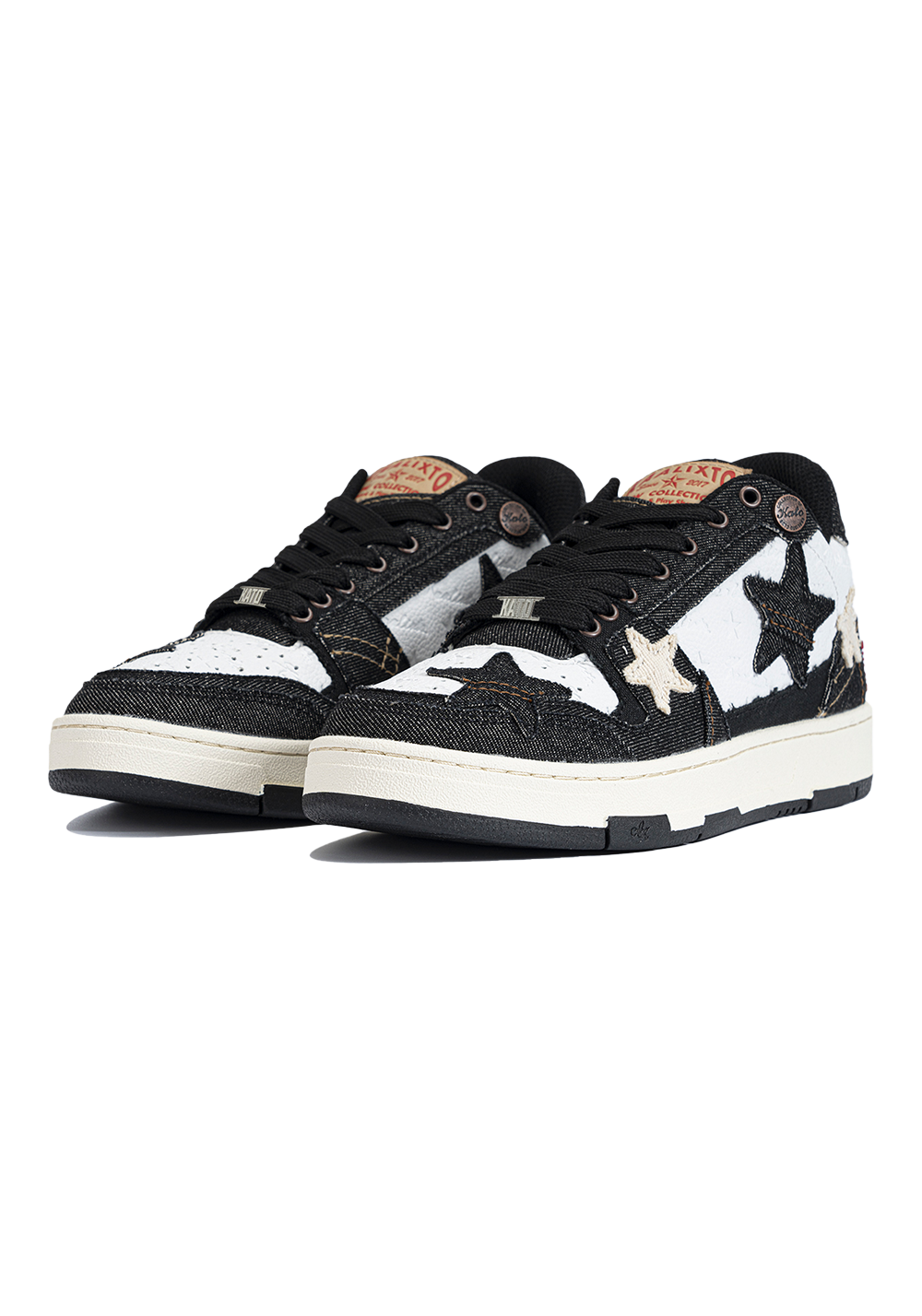 Distressed Denim Star Low-Top Sneakers - View 4