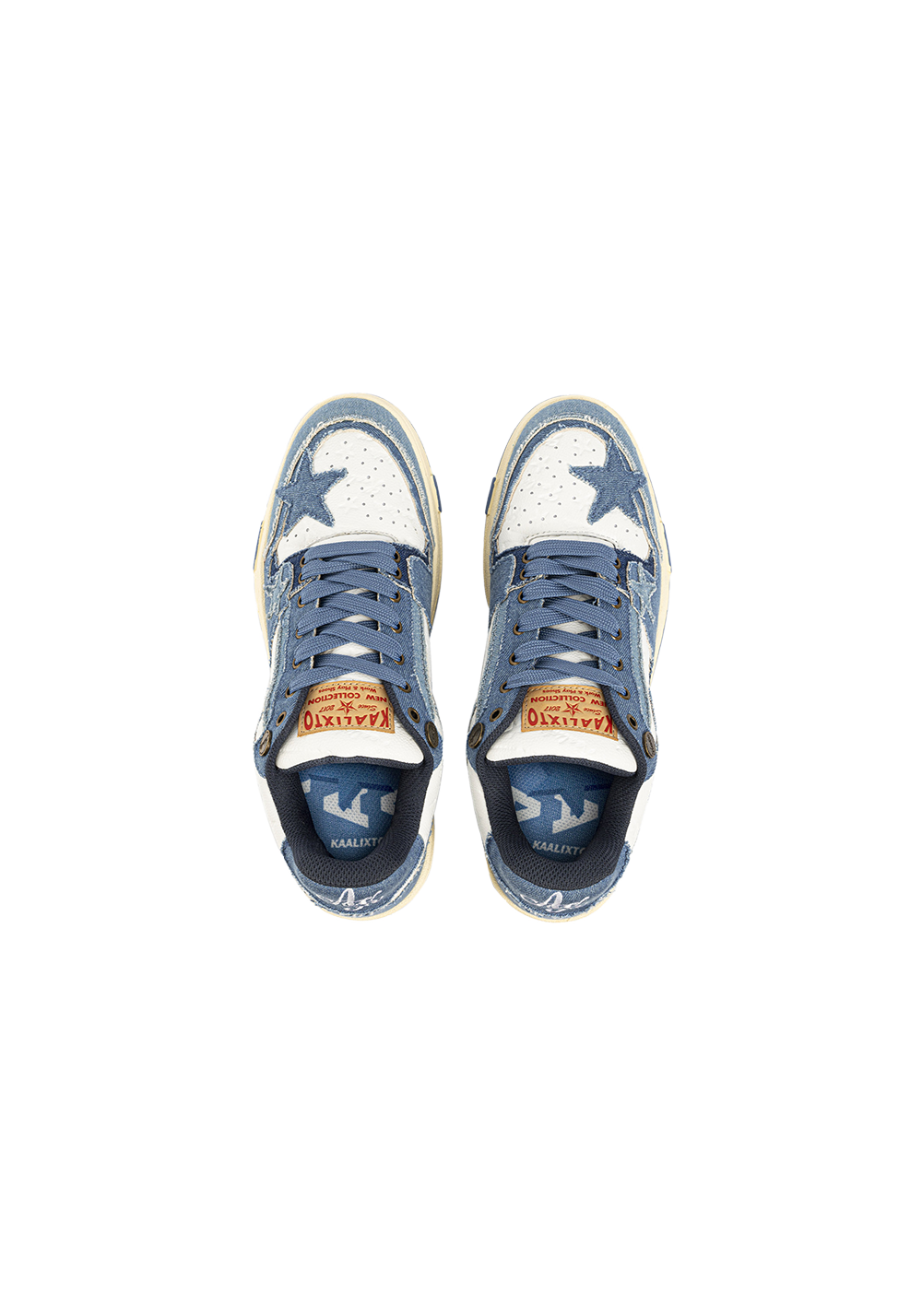 Distressed Denim Star Low-Top Sneakers - View 11