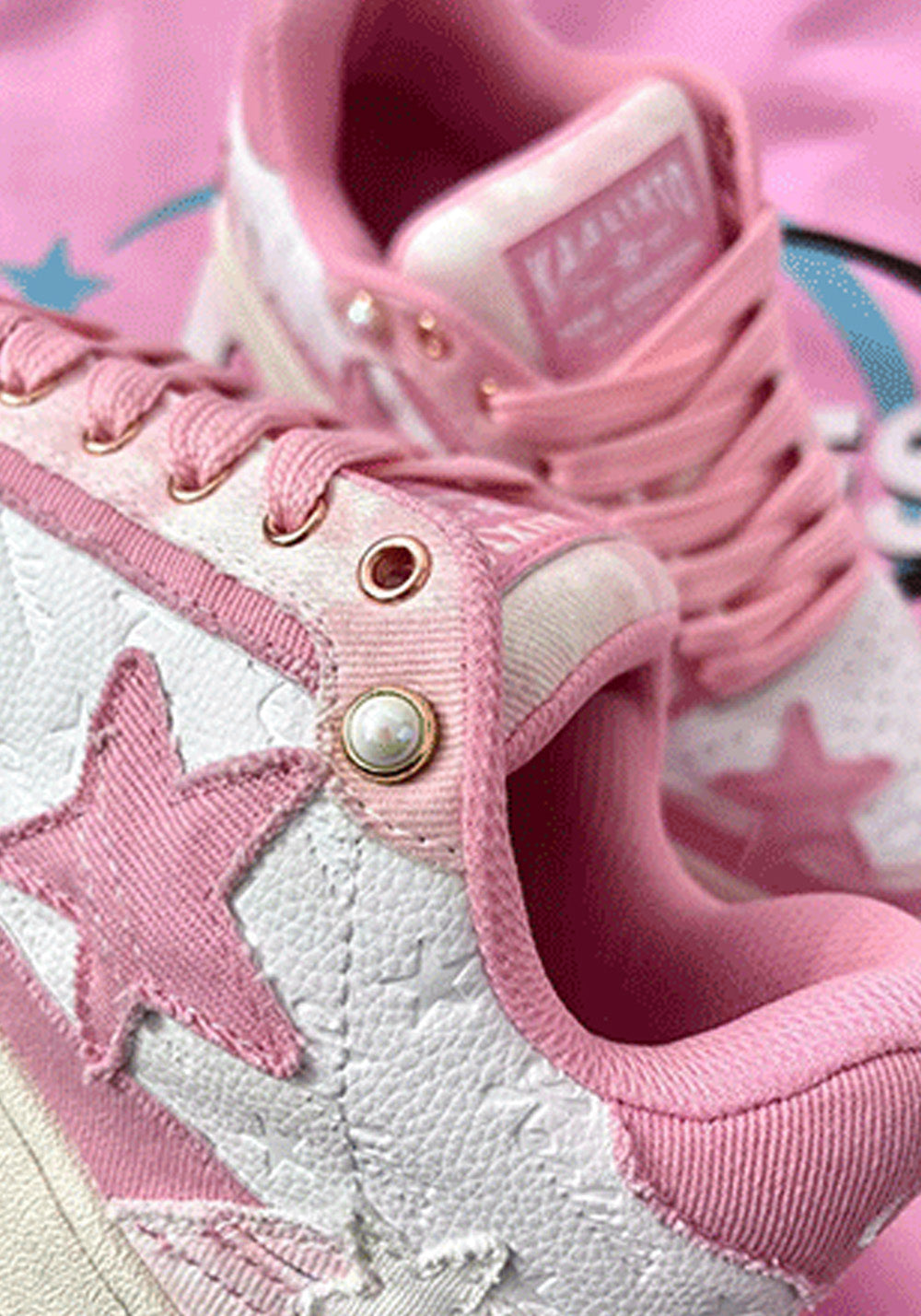 Distressed Denim Star Low-Top Sneakers - View 19