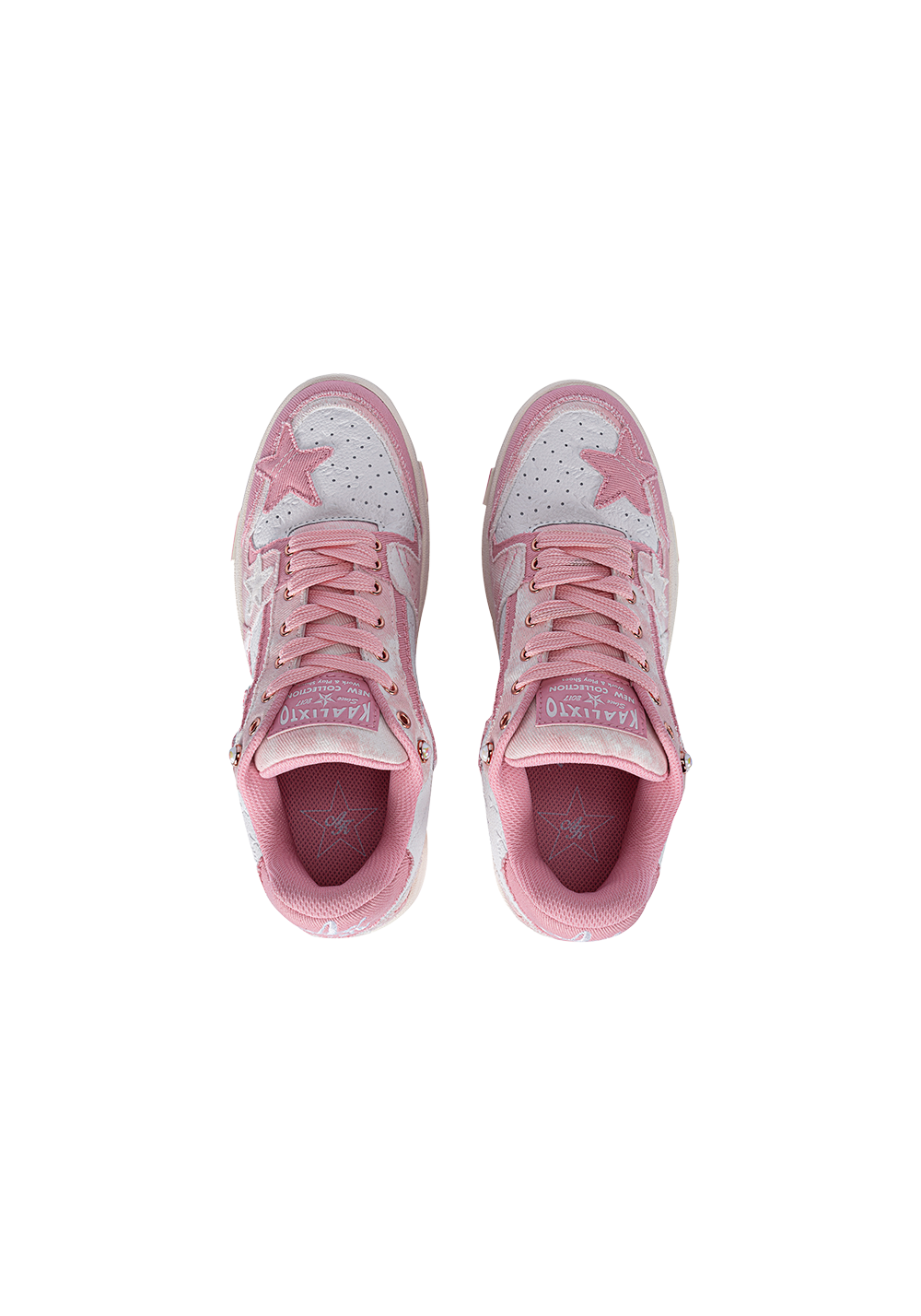 Distressed Denim Star Low-Top Sneakers - View 23