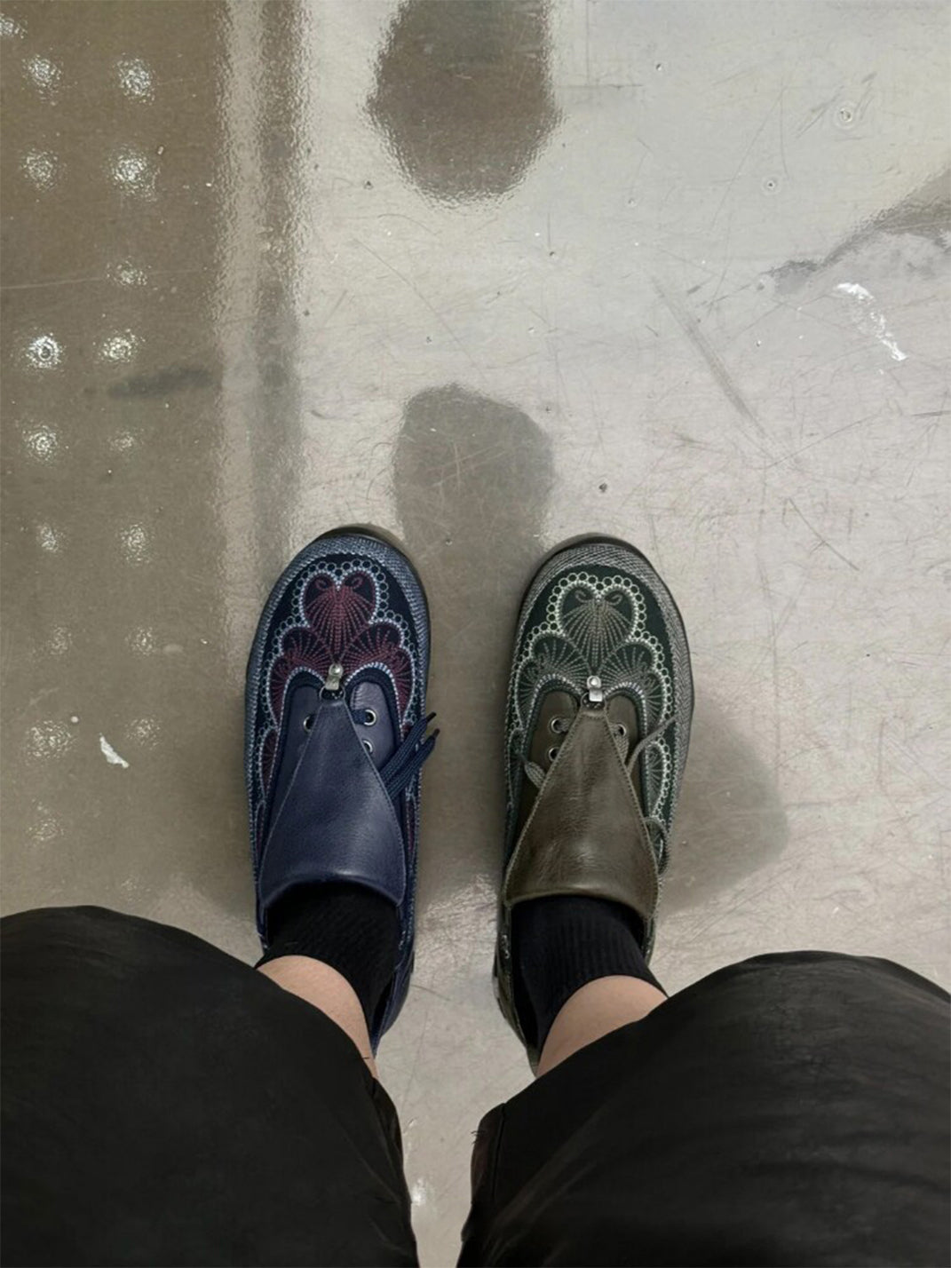 Olive Embroidered Chunky Runner Sneakers - View 7