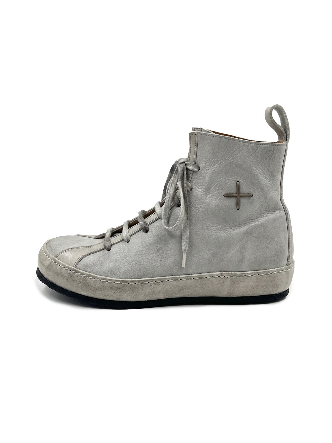 Metallic Pointed-Toe Lace-Up Boots