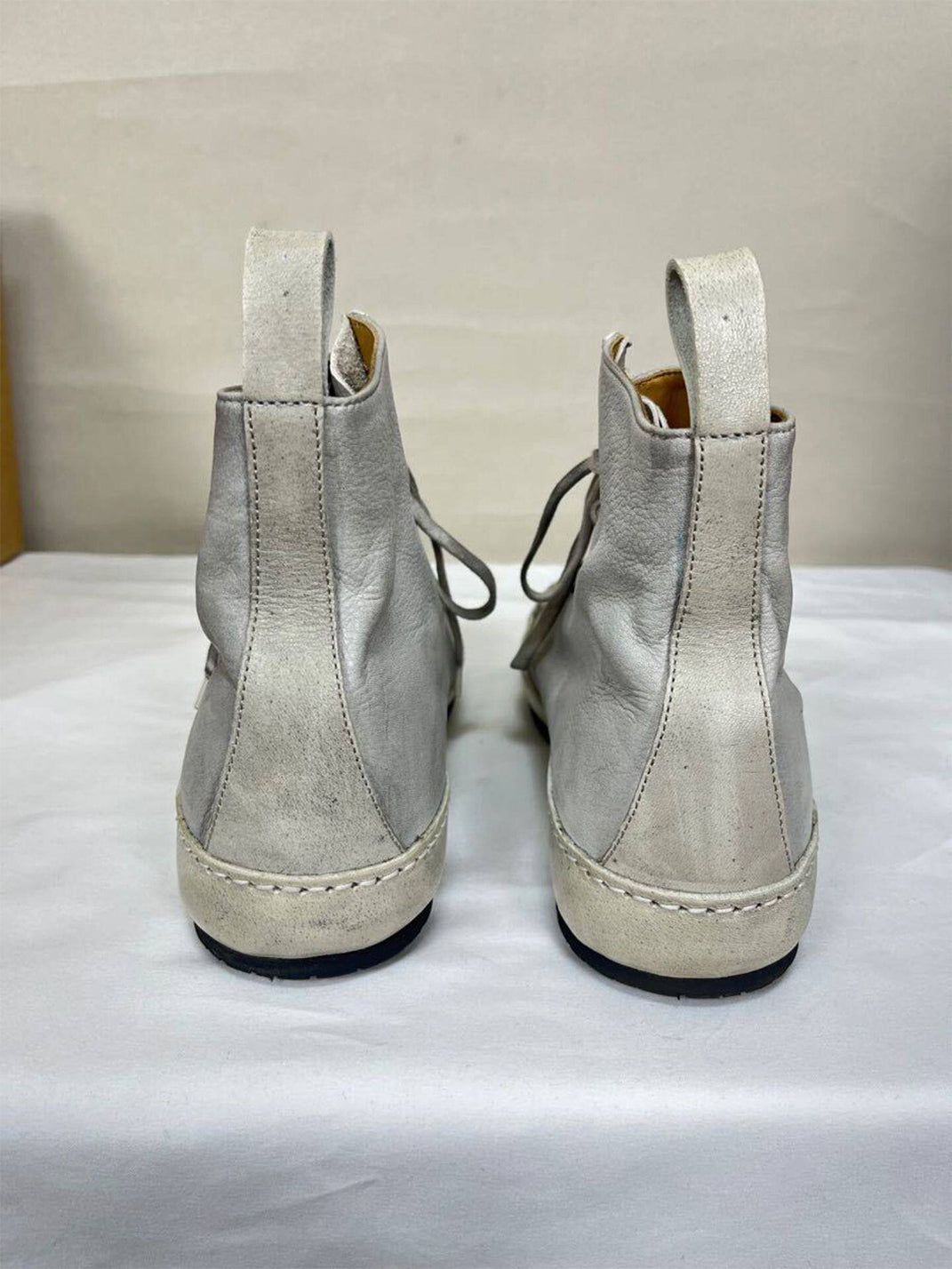 Metallic Pointed-Toe Lace-Up Boots - View 8