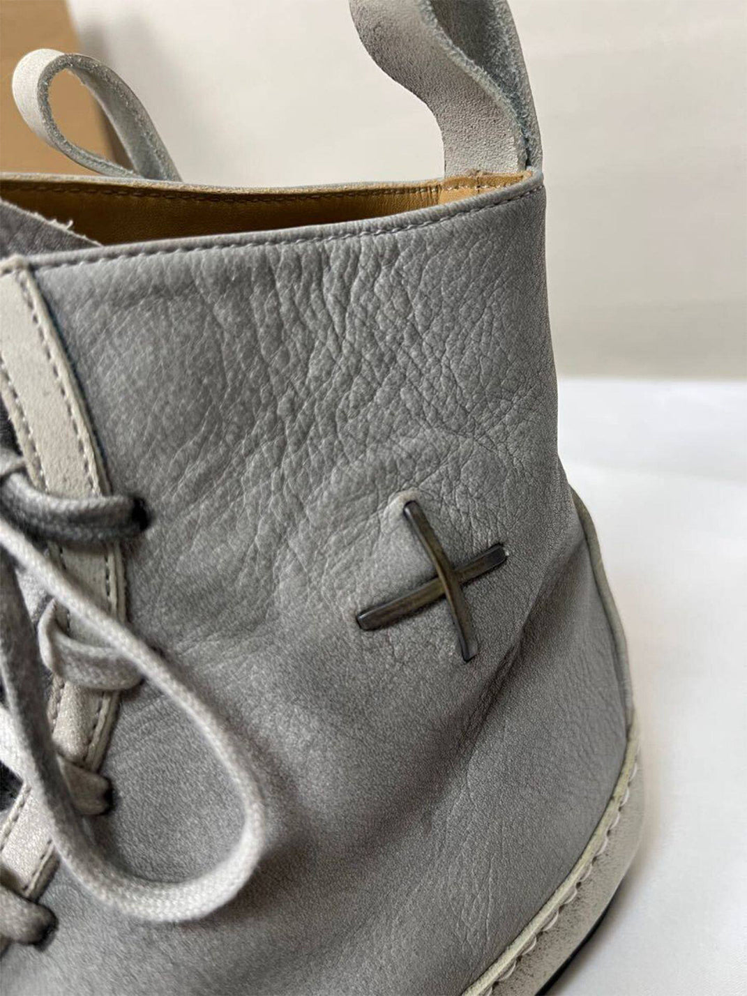 Metallic Pointed-Toe Lace-Up Boots - View 9