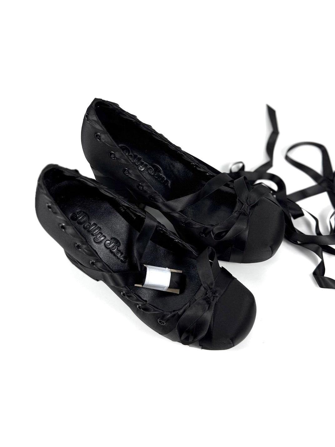 Satin Ribbon-Lace 9cm Platform Pumps - View 7