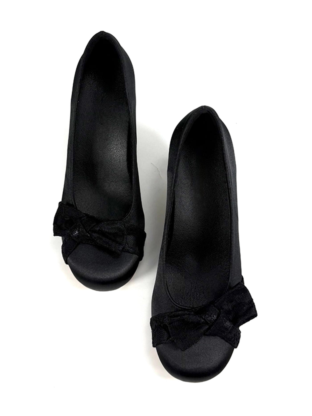 Bow-Toe Sculpted Cup-Heel Satin Pumps - View 8
