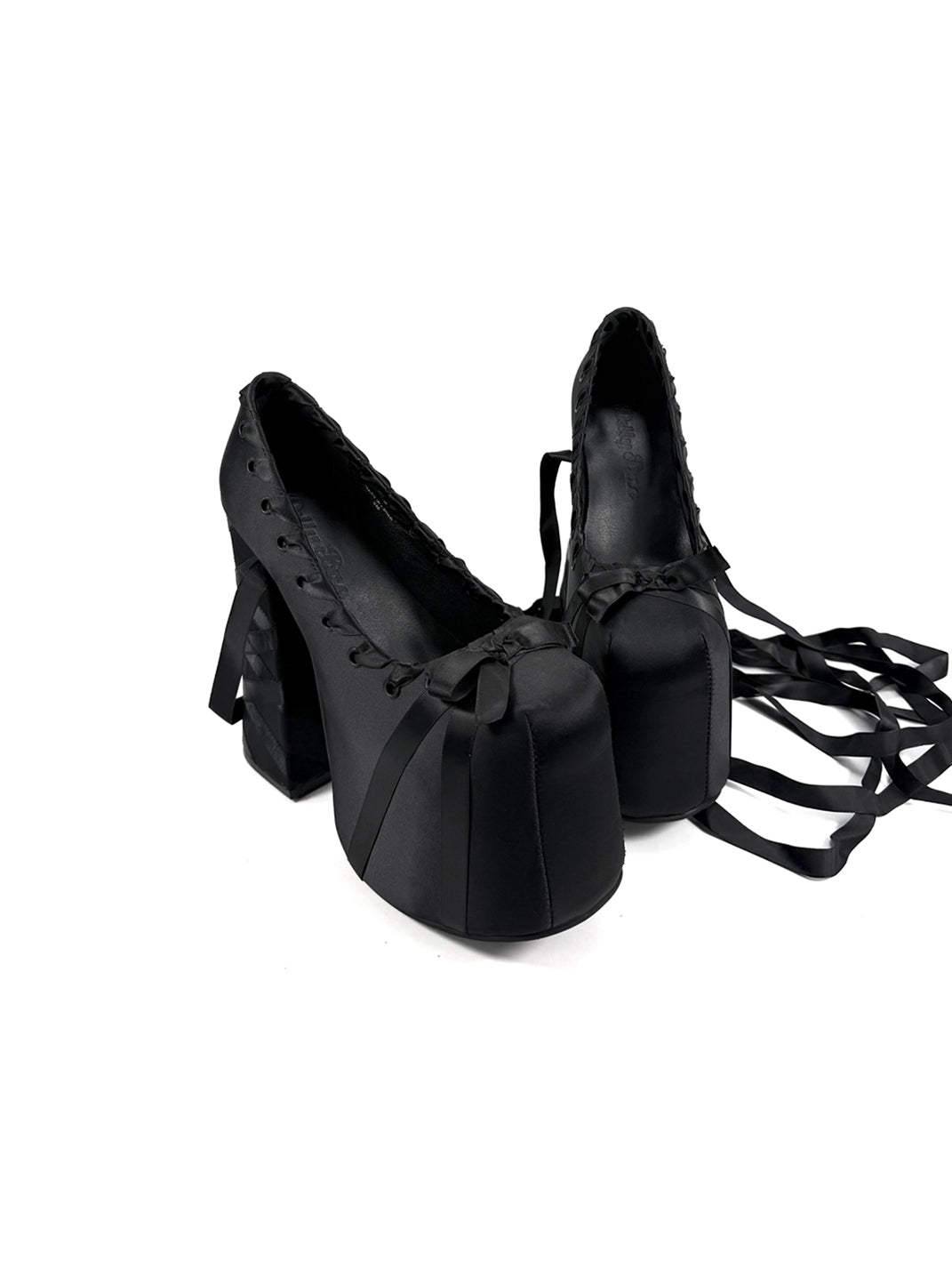 Ribbon-Lace 16cm Platform Pumps - View 7