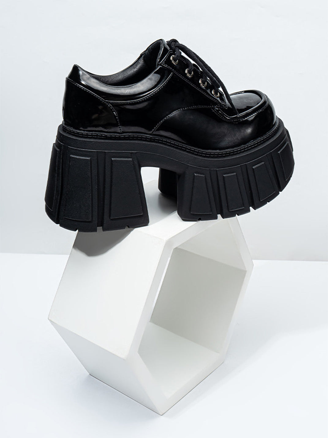 Patent Chunky Platform Derby Heels - View 9