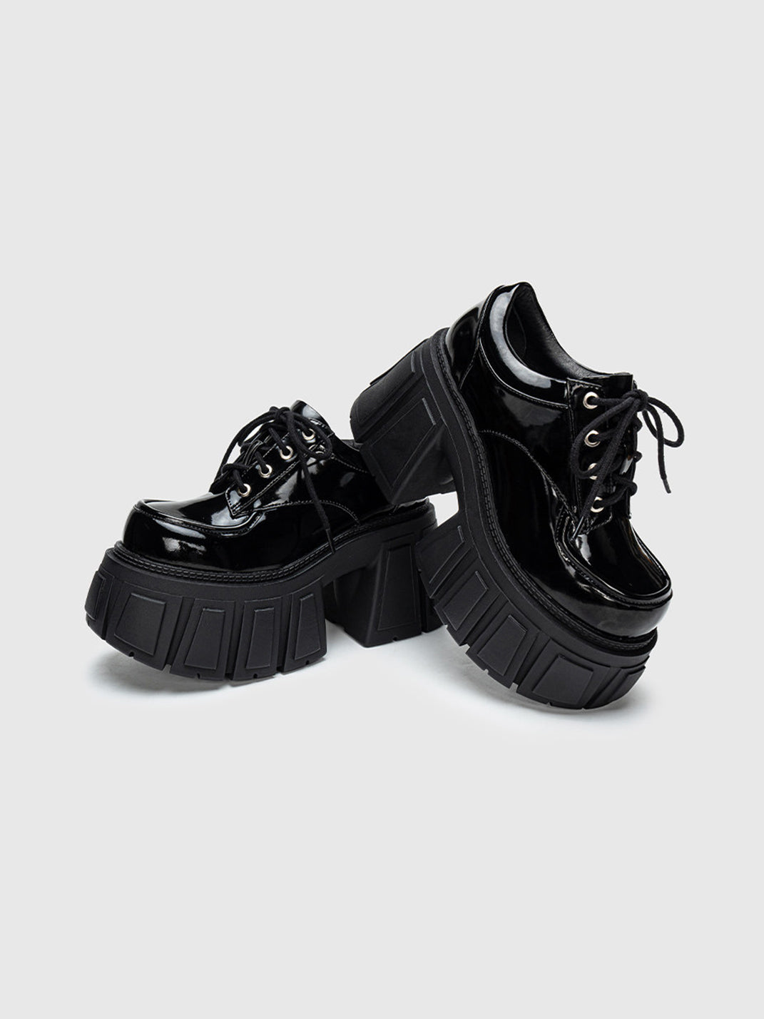 Patent Chunky Platform Derby Heels - View 10