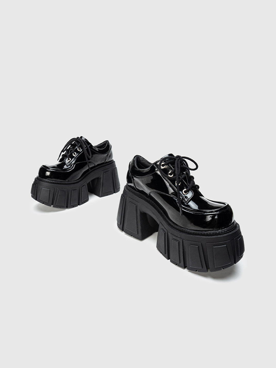 Patent Chunky Platform Derby Heels - View 14