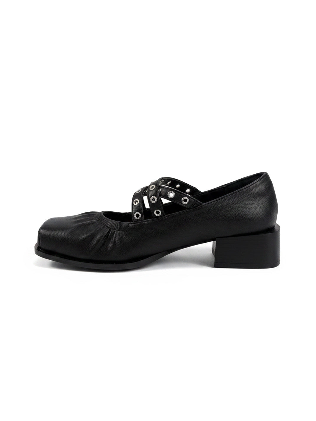 Multi-Strap Square-Toe Mary Jane Flats