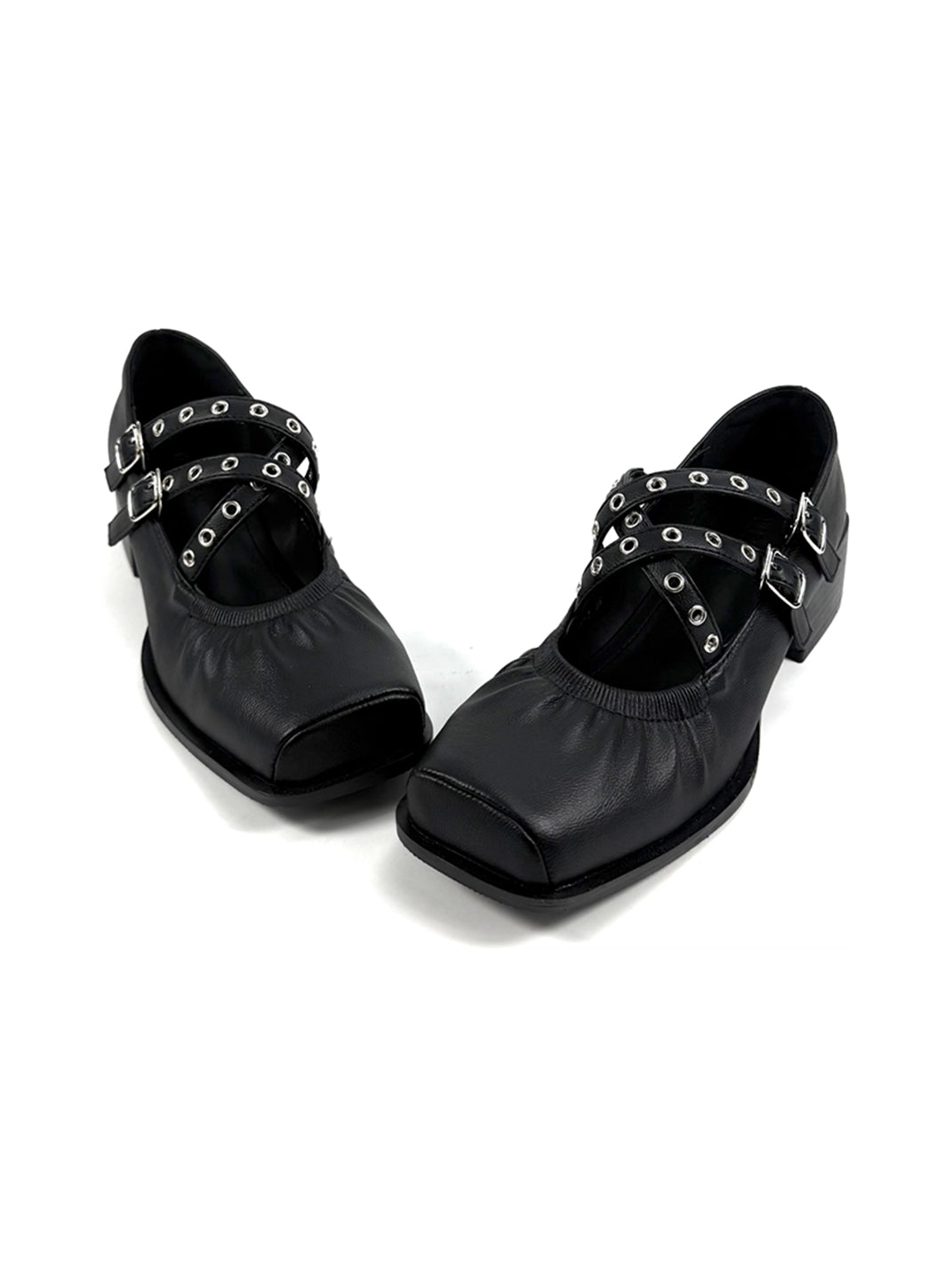 Multi-Strap Square-Toe Mary Jane Flats - View 10