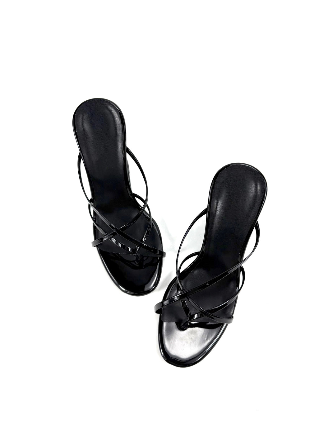 Black Sculpted-Tooth Open-Toe Mules - View 6