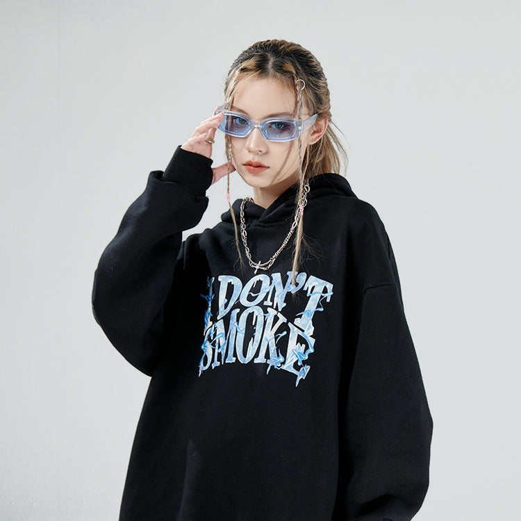 Blue Aura Graphic Hoodie - chiclara