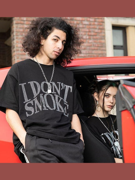 Rhinestone Embellished Logo Tee by Donsmoke | Chiclara