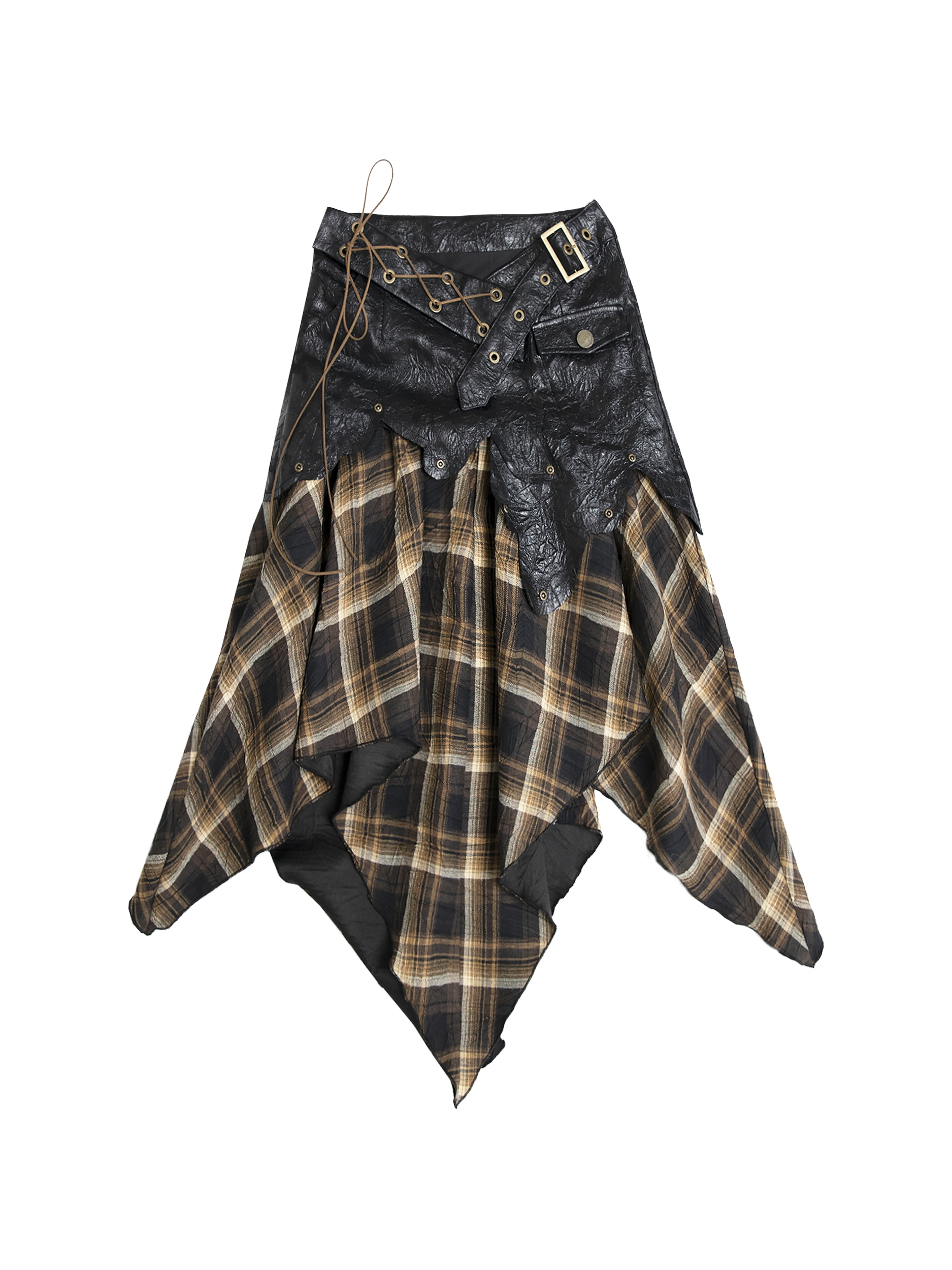 Rebel Tartan Asymmetrical Skirt - chiclara