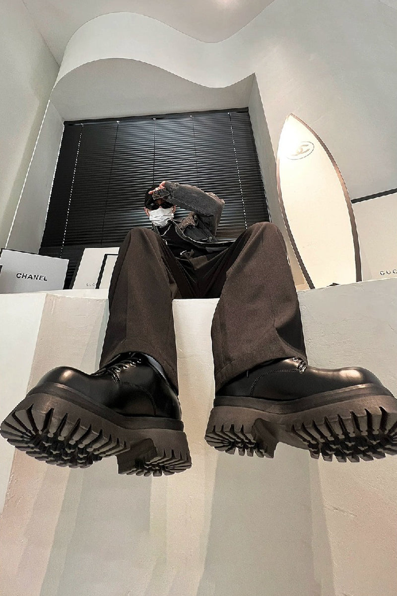Black Patent Platform Derby Shoes