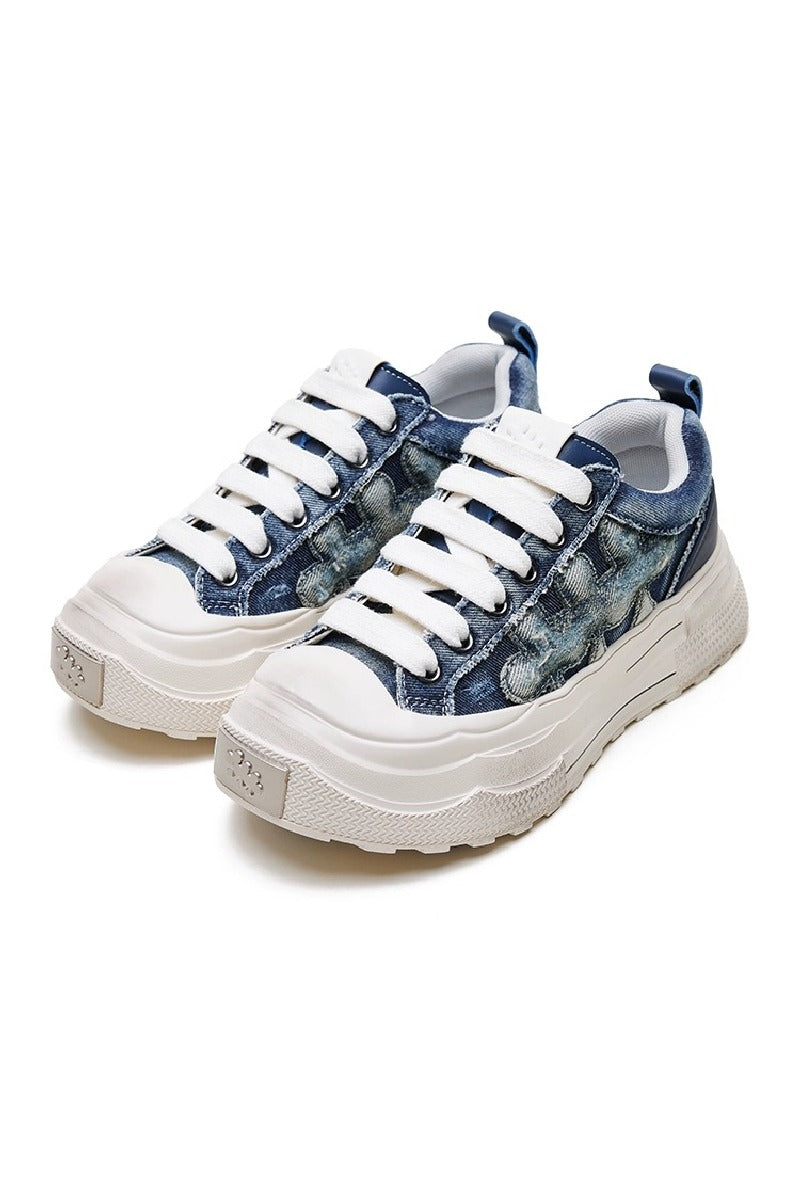 Denim Platform Sneakers Blue