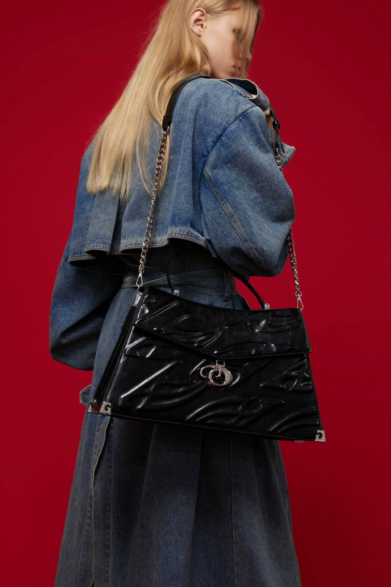 Patent Chain Shoulder Bag