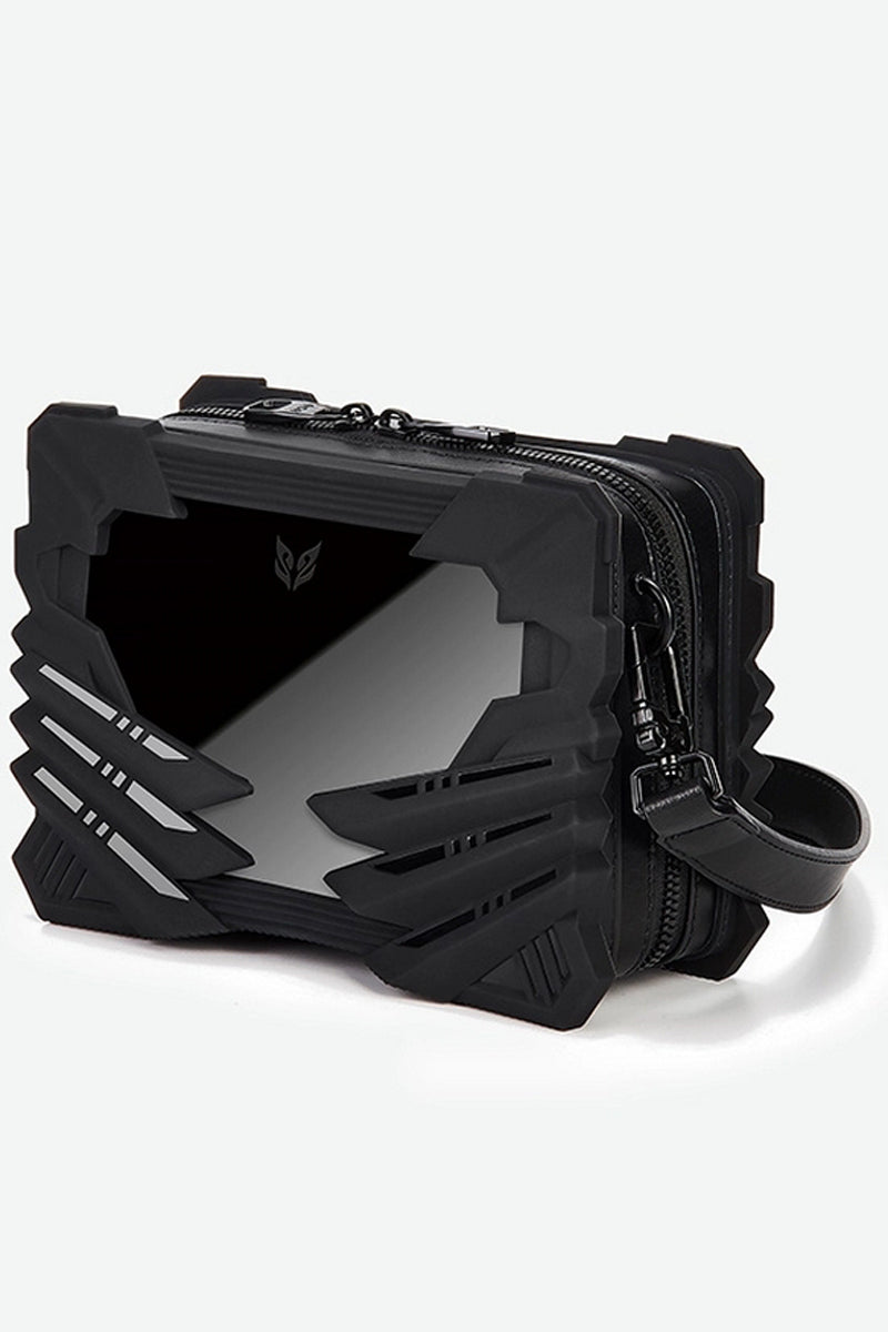 Black Cyberpunk Tech Crossbody Bag