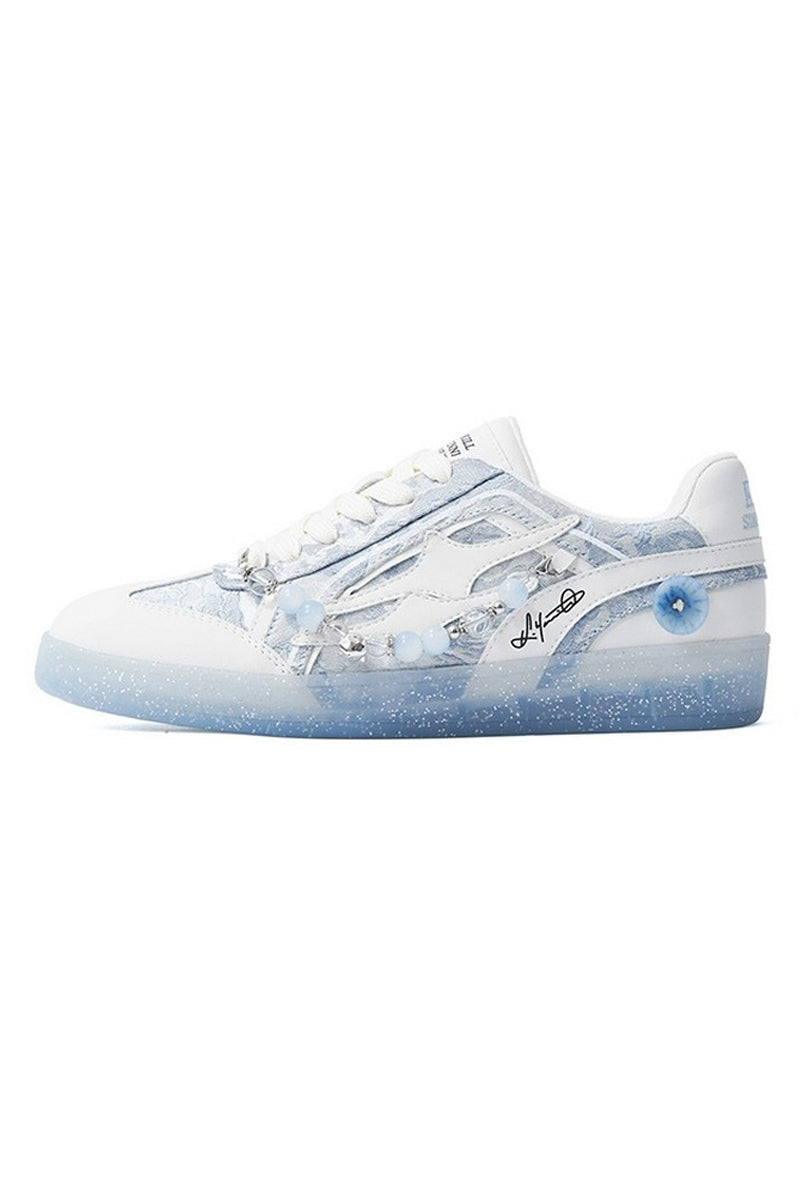 Snow Crystal Platform Court Sneakers