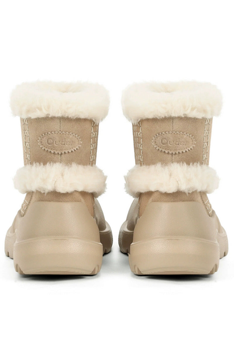 Beige Faux Fur Lined Winter Boot