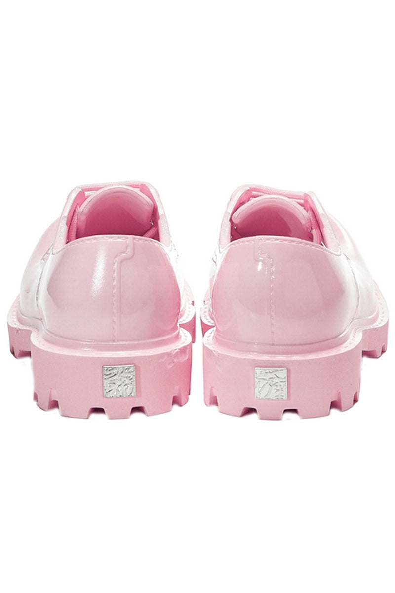 Pink Platform Derby Shoes with Lug Sole