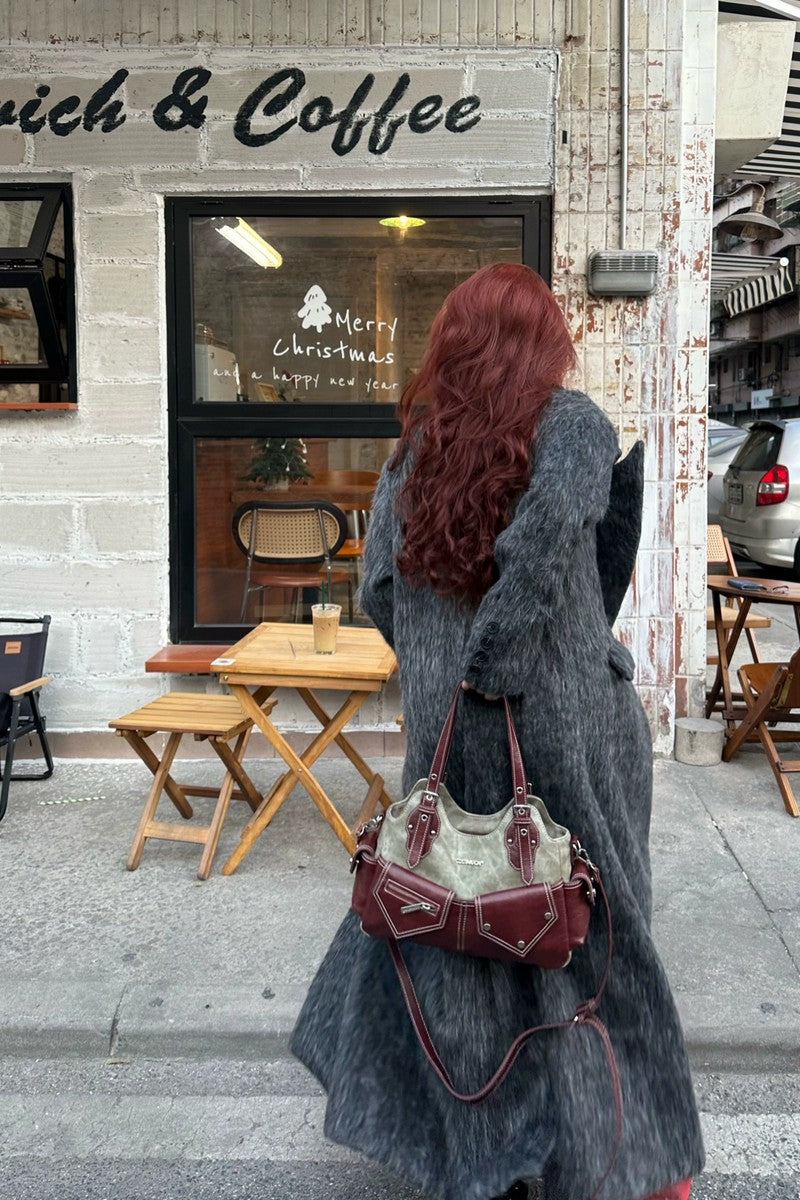 Distressed Multi-Pocket Satchel Bag