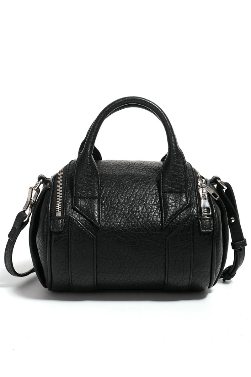 Black Mini Barrel Crossbody Bag