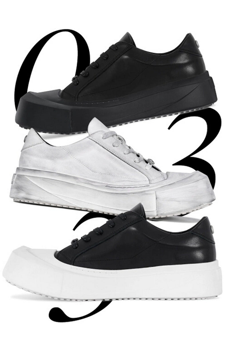 Leather Toe Cap Platform Sneakers