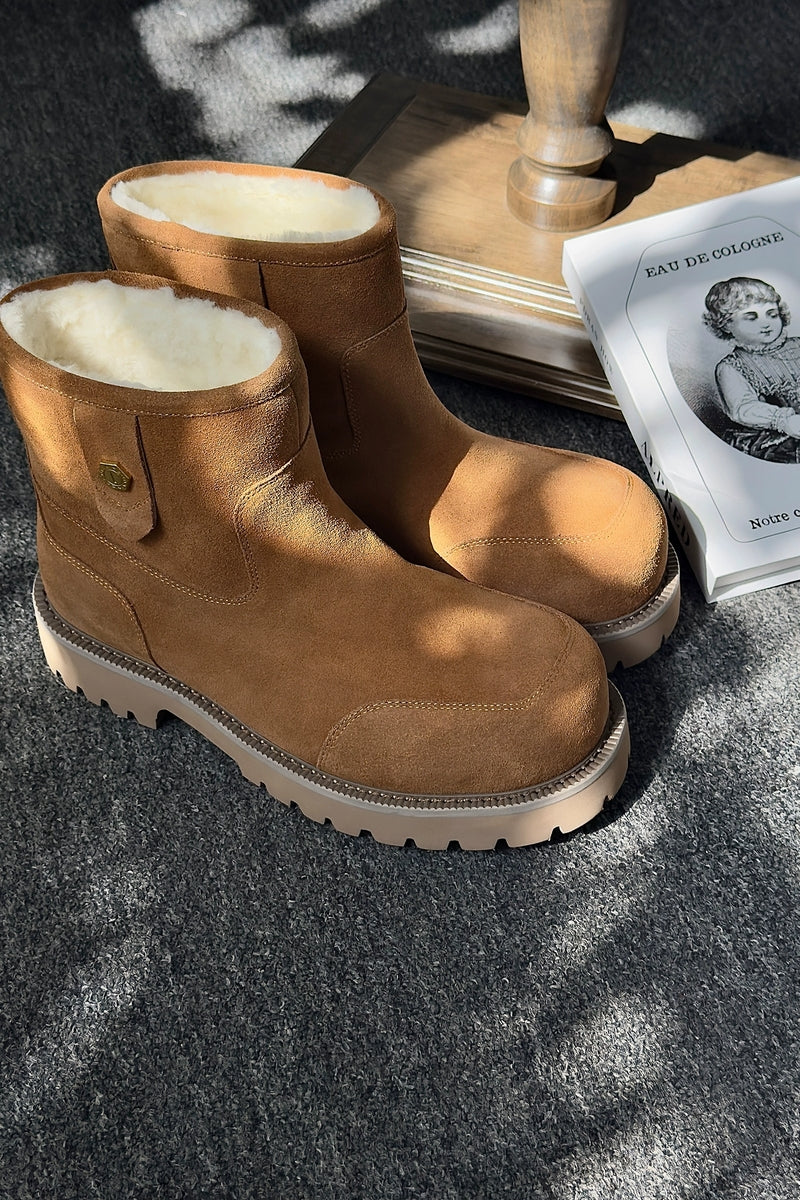 Fleece-Lined Suede Work Boots