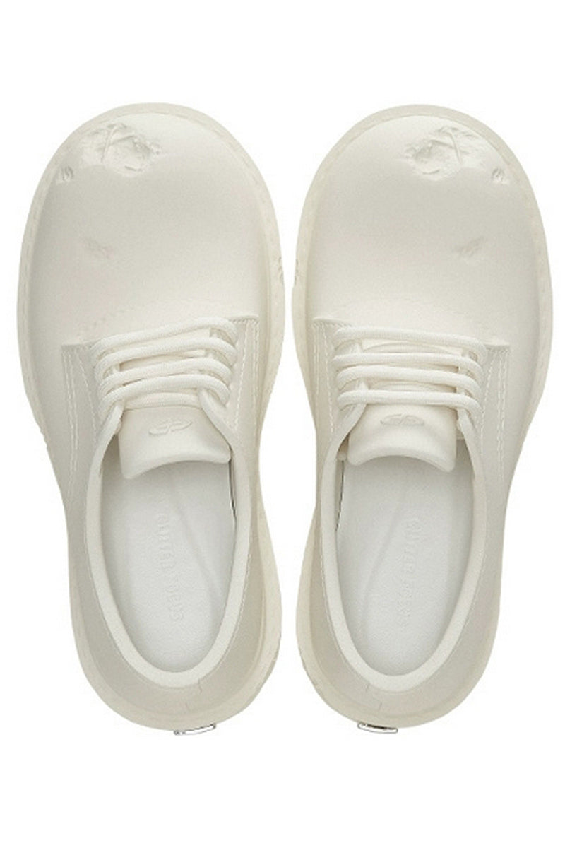 Off-White Platform Derby Shoes with Lug Sole