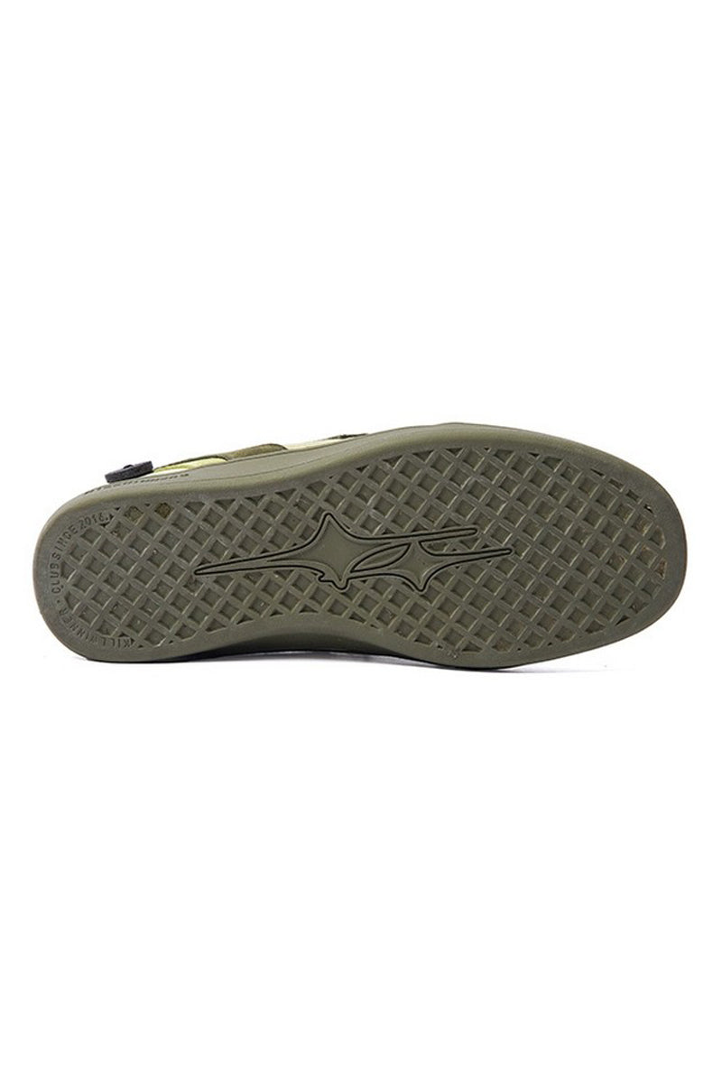 Olive Green Mixed Court Sneakers