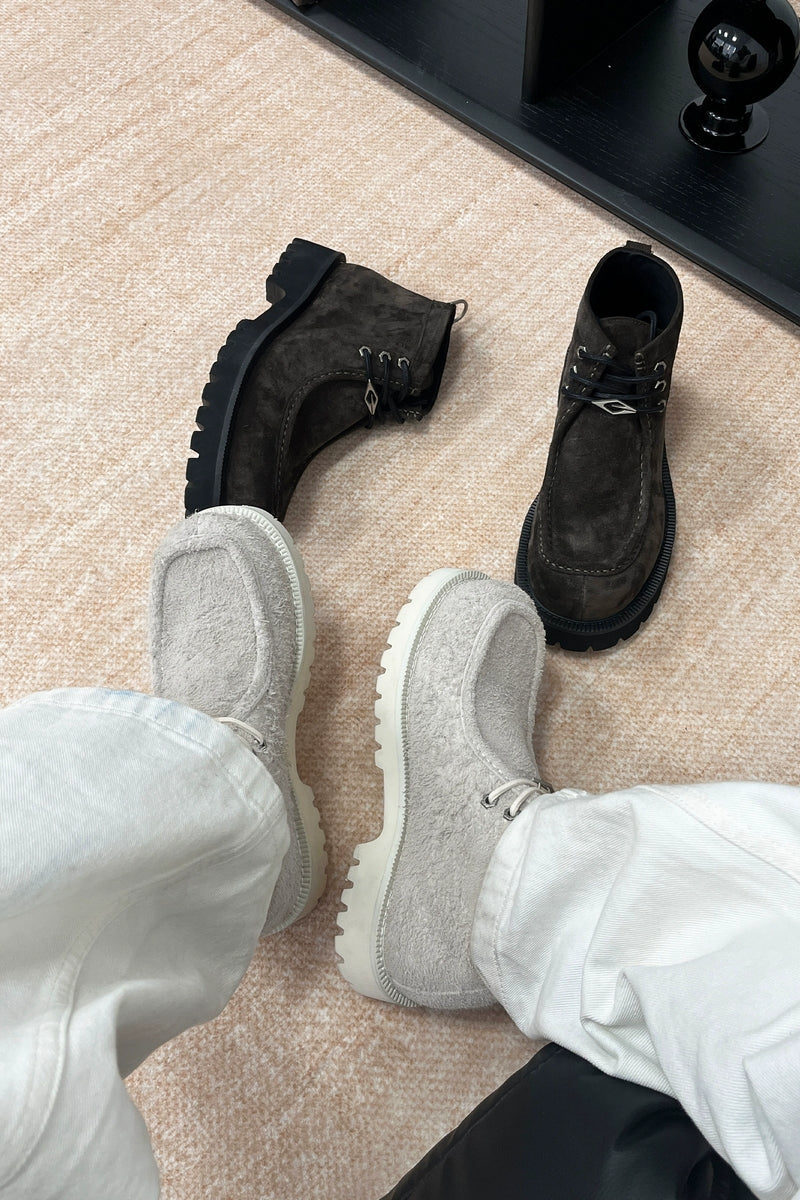 Shearling Moc Toe Lug Boots