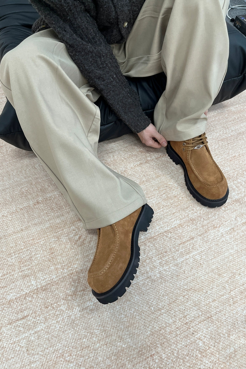 Shearling Moc Toe Lug Boots